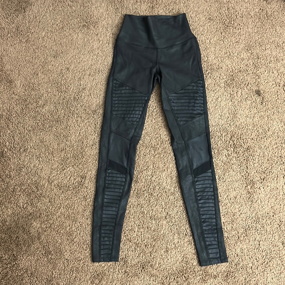 Alo faux leather moto leggings size XXS